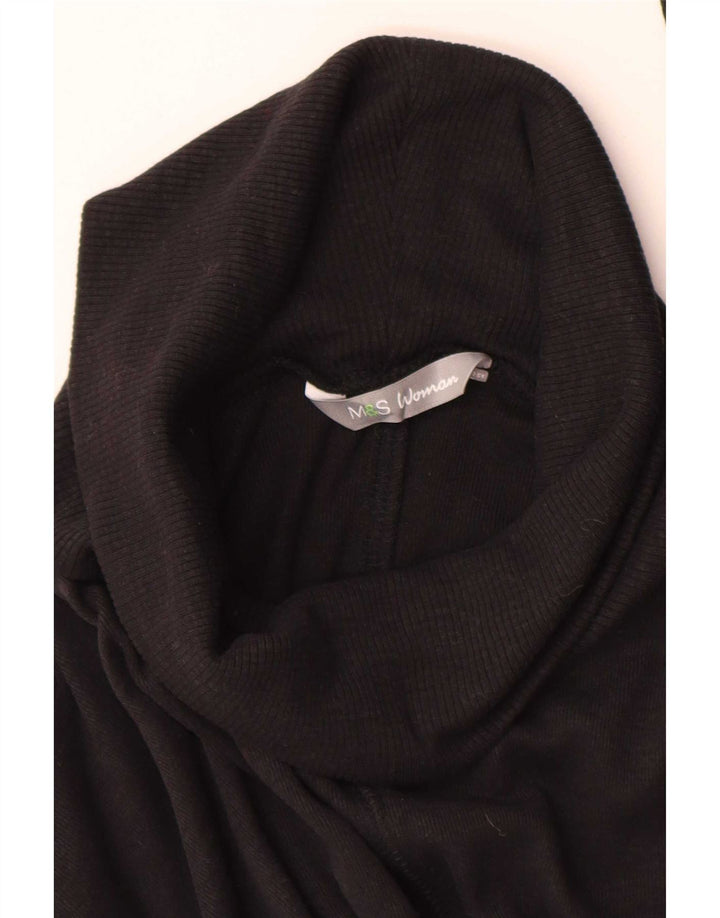 Marks & Spencer Γυναικείο πουλόβερ με ρολό λαιμόκοψη UK 10 Small Black