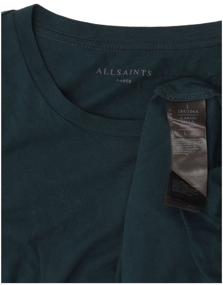 ALL SAINTS Ανδρικό T-Shirt Top Μεγάλο Πράσινο Βαμβακερό