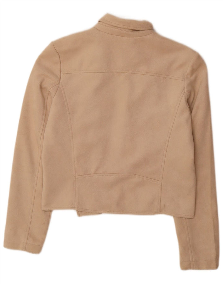 GUESS Γυναικείο Crop Bomber Jacket UK 10 Small Beige Polyester