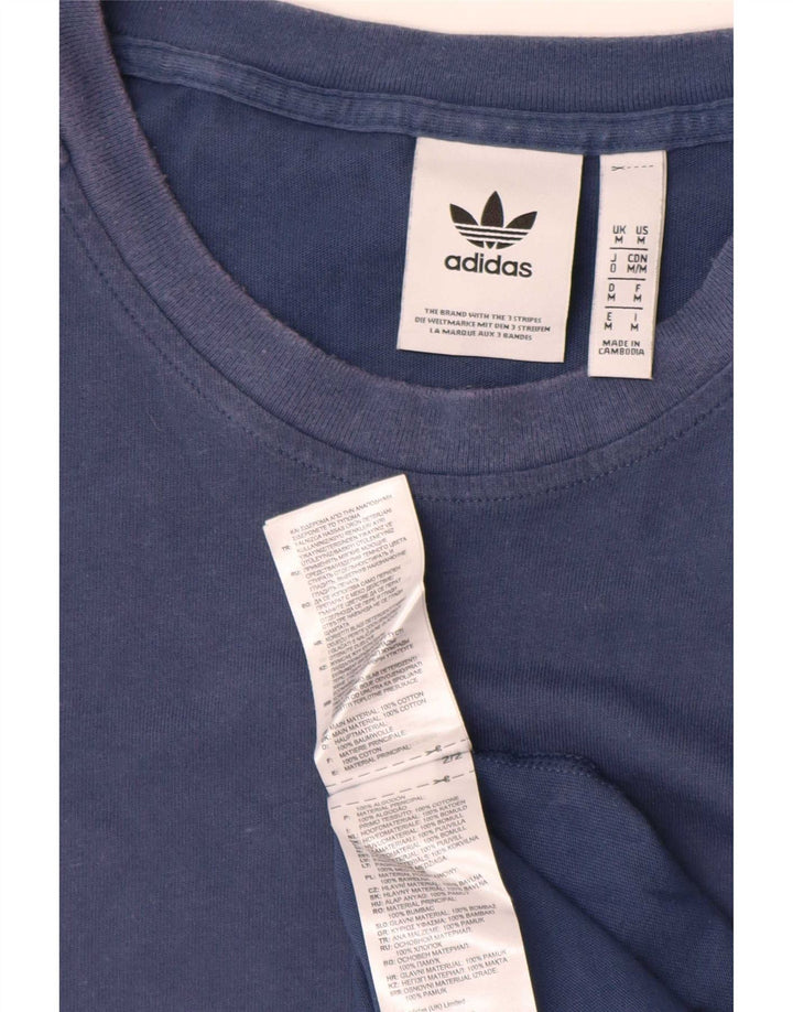 Ανδρικό T-Shirt Adidas Top από μεσαίο μπλε βαμβακερό