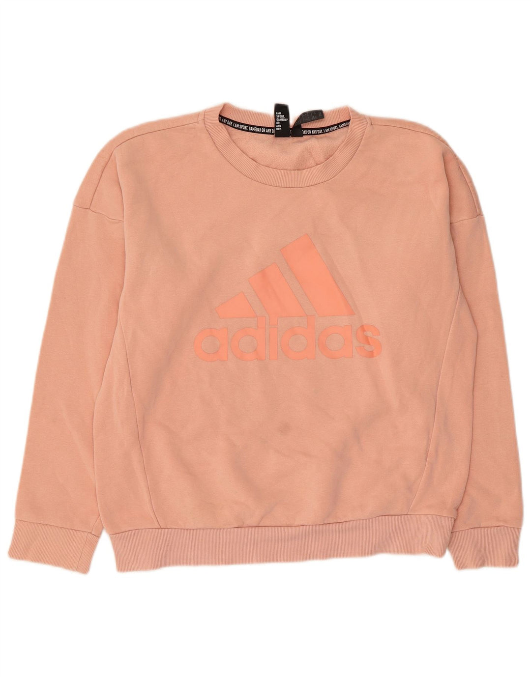 Γυναικείο γραφικό φούτερ ADIDAS Jumper UK 12/14 Μεσαίο ροζ βαμβακερό