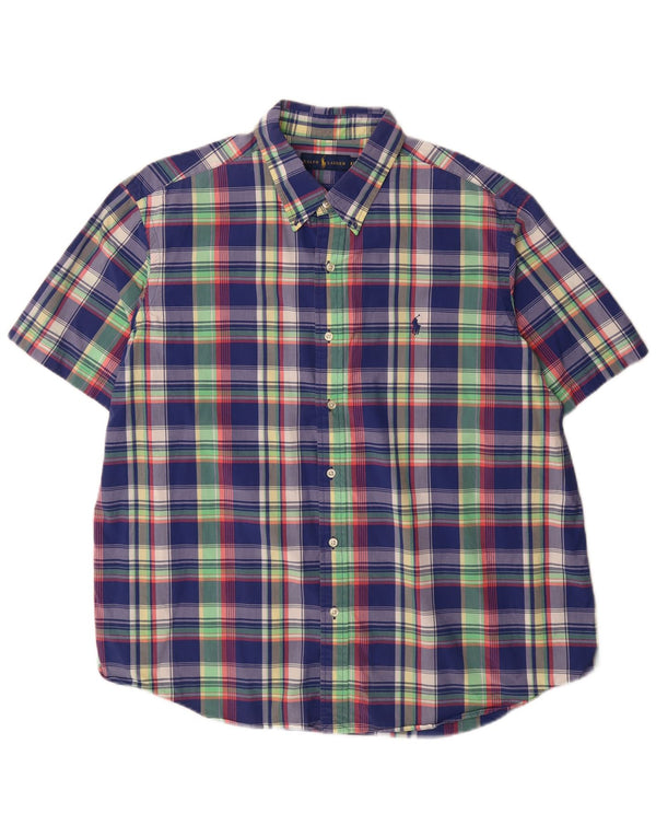 Ανδρικό κοντομάνικο πουκάμισο Ralph Lauren 2XL Μπλε βαμβακερό