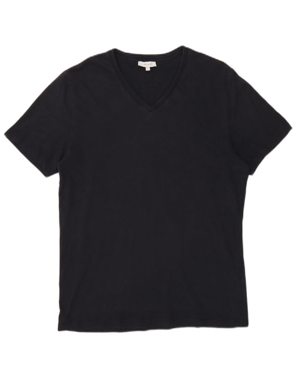 Reiss Γυναικείο T-Shirt Top UK 16 Large Navy Blue από βαμβάκι