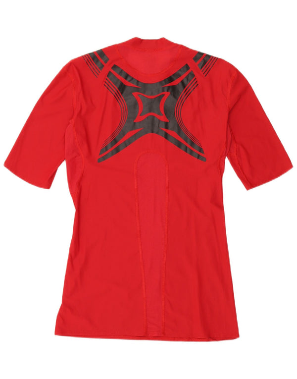 Ανδρικό γραφικό μπλουζάκι Adidas Tech Fit Top Large Red Colorblock Nylon
