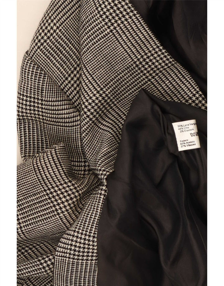 Luisa Spagnoli Γυναικείο σακάκι με 3 κουμπιά σακάκι IT 46 Large Grey Houndstooth