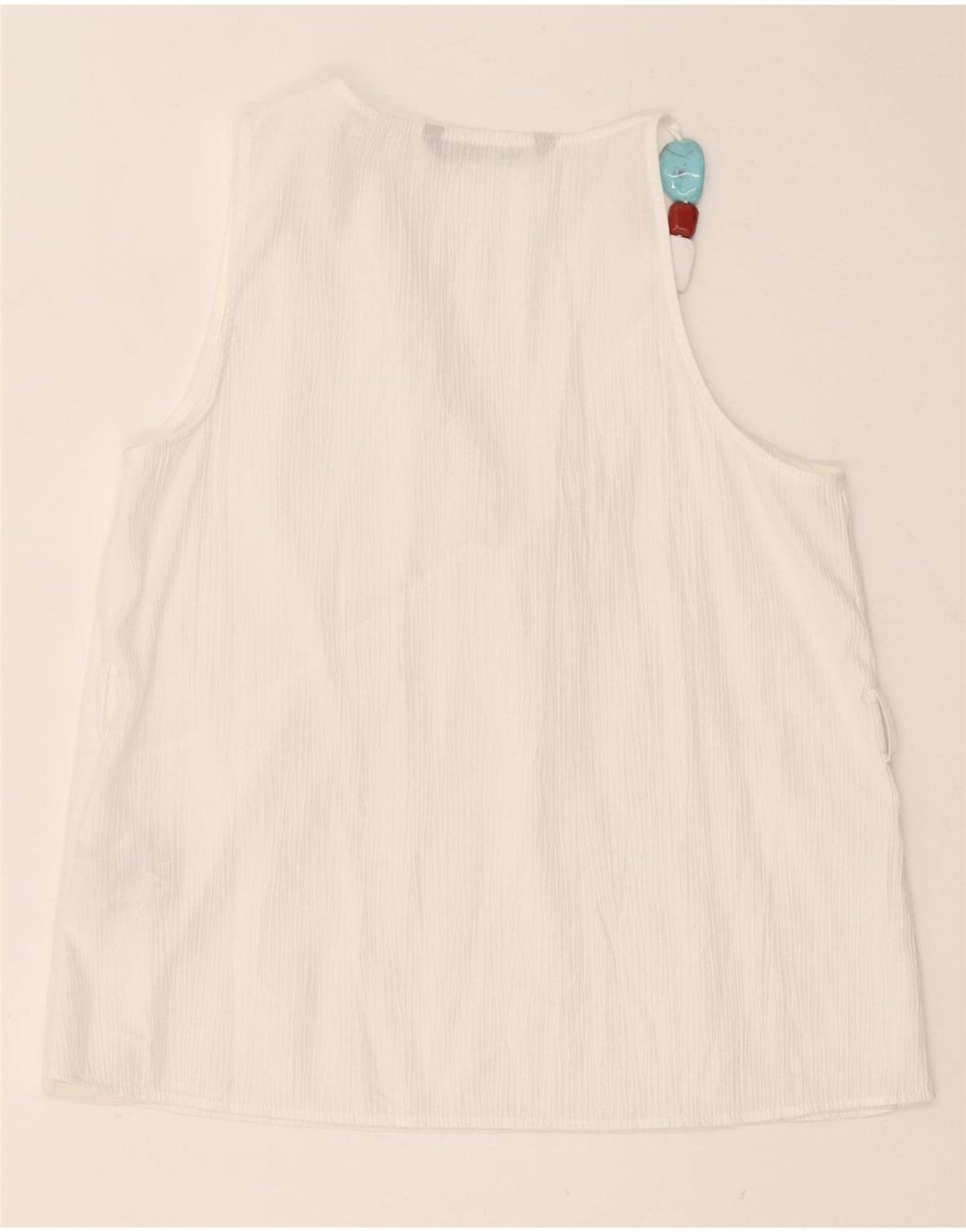 Zara Γυναικεία Αμάνικη Μπλούζα Τοπ UK 10 Small White Viscose