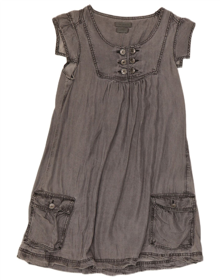 Ted Baker Γυναικείο φόρεμα σε γραμμή Α Νούμερο 2 Small Grey Lyocell
