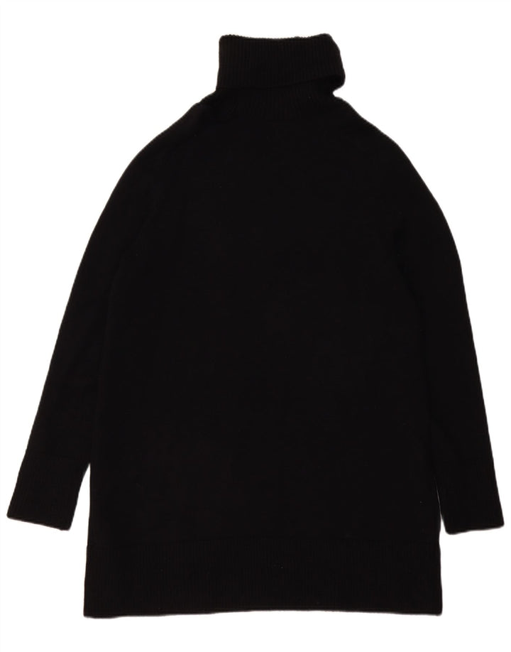 Zara γυναικείο πουλόβερ με ρολό λαιμόκοψη UK 10 Small Black Viscose