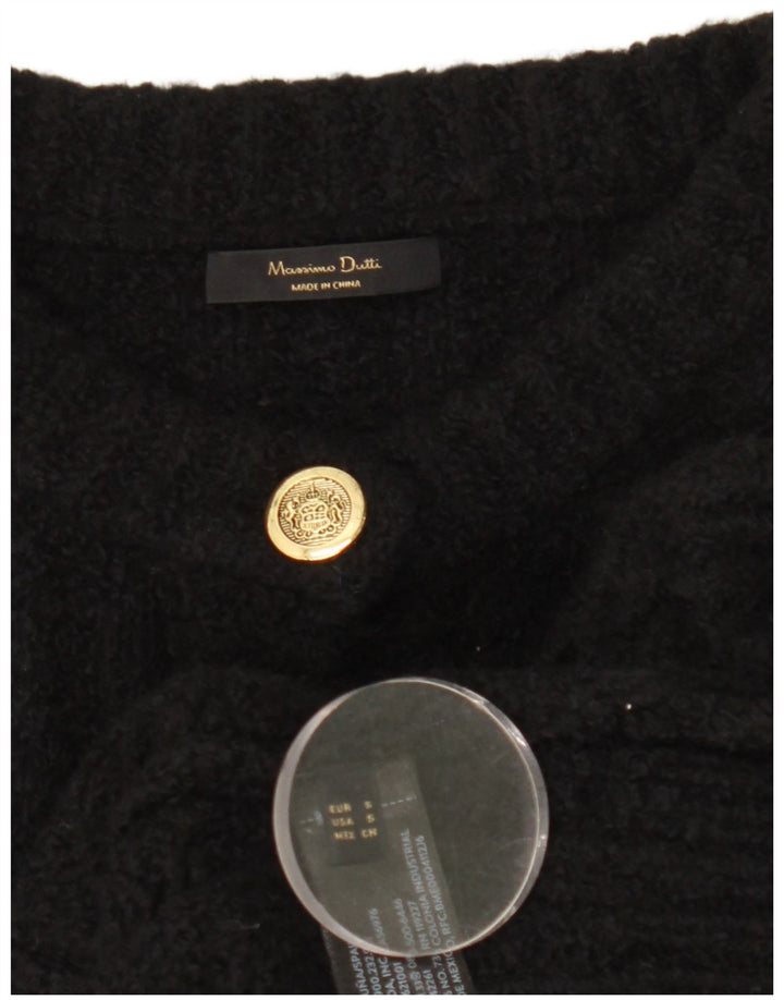 Massimo Dutti Γυναικείο Crop Oversized Ζακέτα πουλόβερ UK 10 Small Black