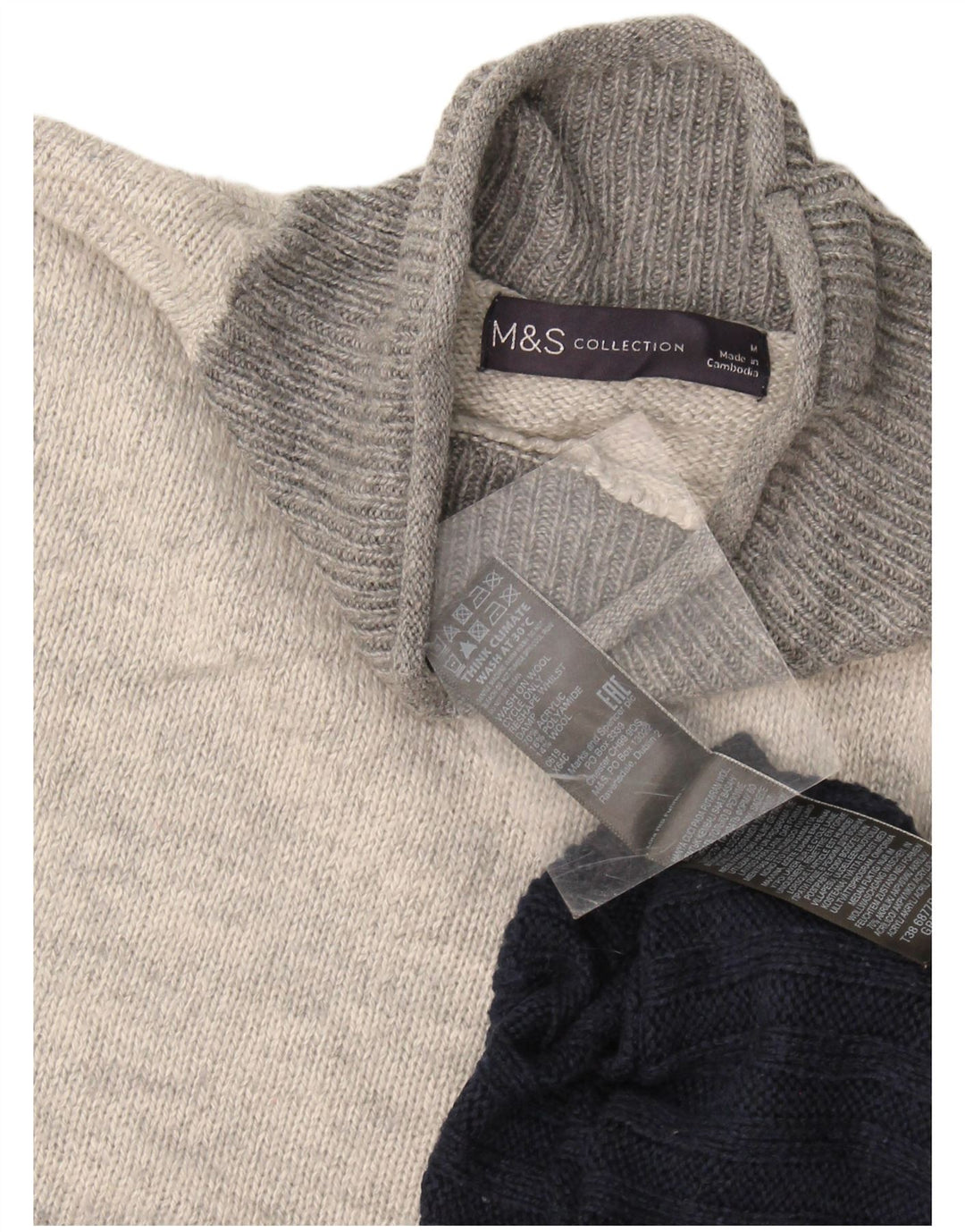 Marks & Spencer Γυναικείο πουλόβερ με λαιμό χελώνα UK 14 Medium Navy Blue
