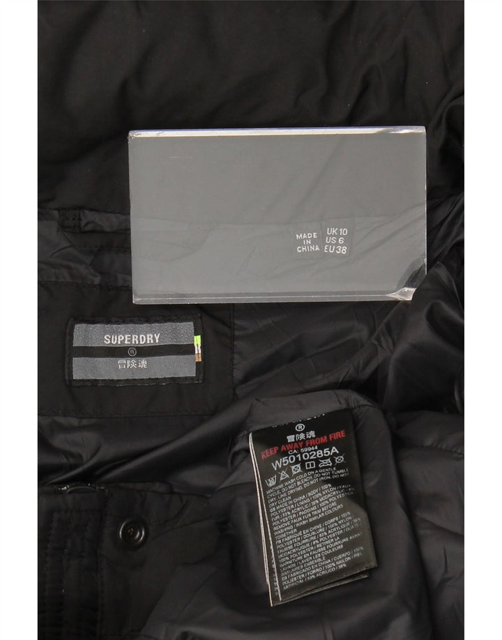 Superdry γυναικείο παλτό με κουκούλα UK 10 Small Black Polyester