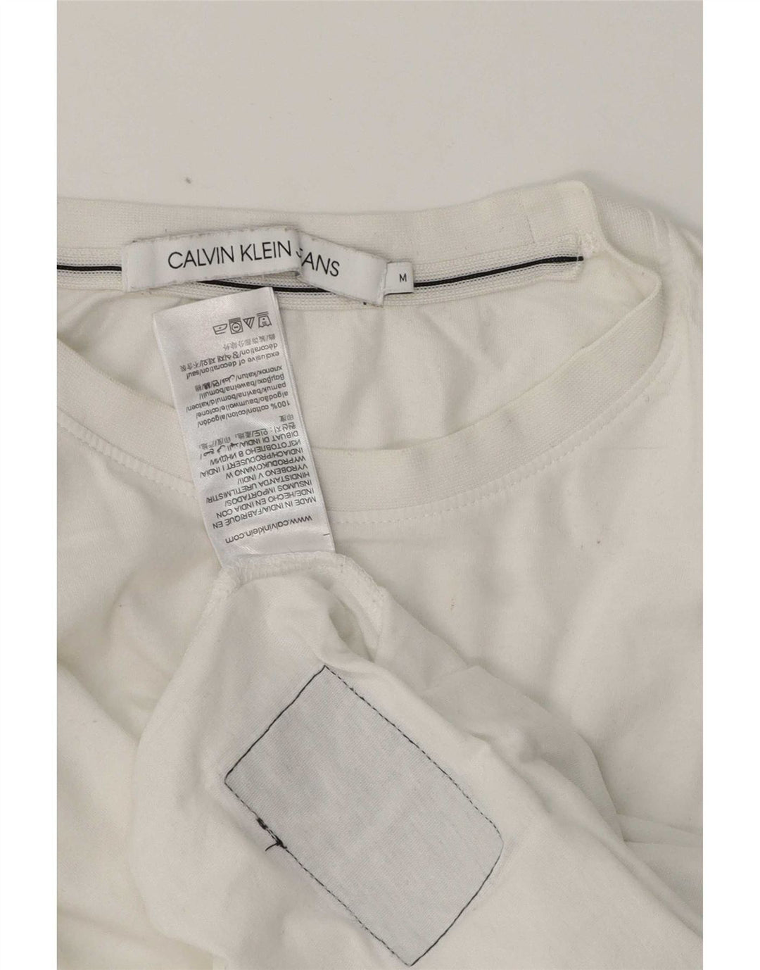 Ανδρικό T-Shirt τζιν Calvin Klein Τοπ μεσαίο λευκό βαμβακερό