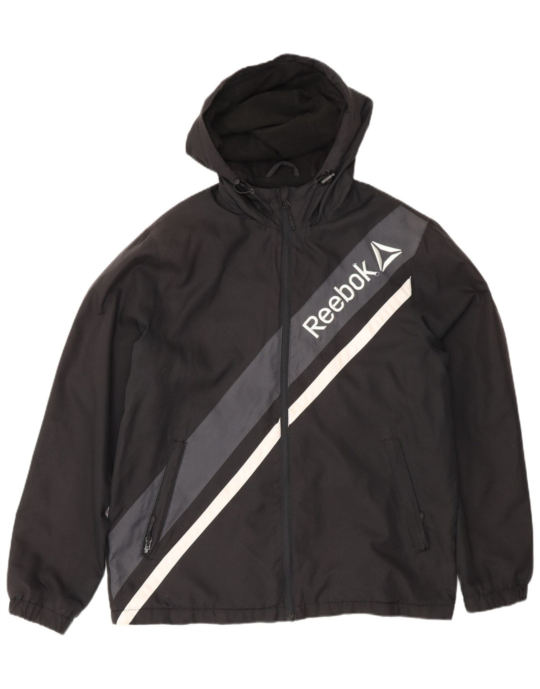 Ανδρικό μπουφάν με γραφικό αντιανεμικό Reebok UK 38 Medium Black Colourblock