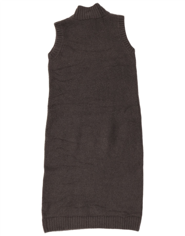 Zara Γυναικείο Αμάνικο Jumper Φόρεμα UK 14 Medium Grey