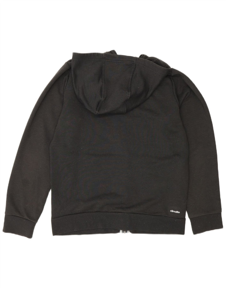 Ανδρικό πουλόβερ Adidas Climalite με φερμουάρ με κουκούλα μεσαίου μαύρου πολυεστέρα