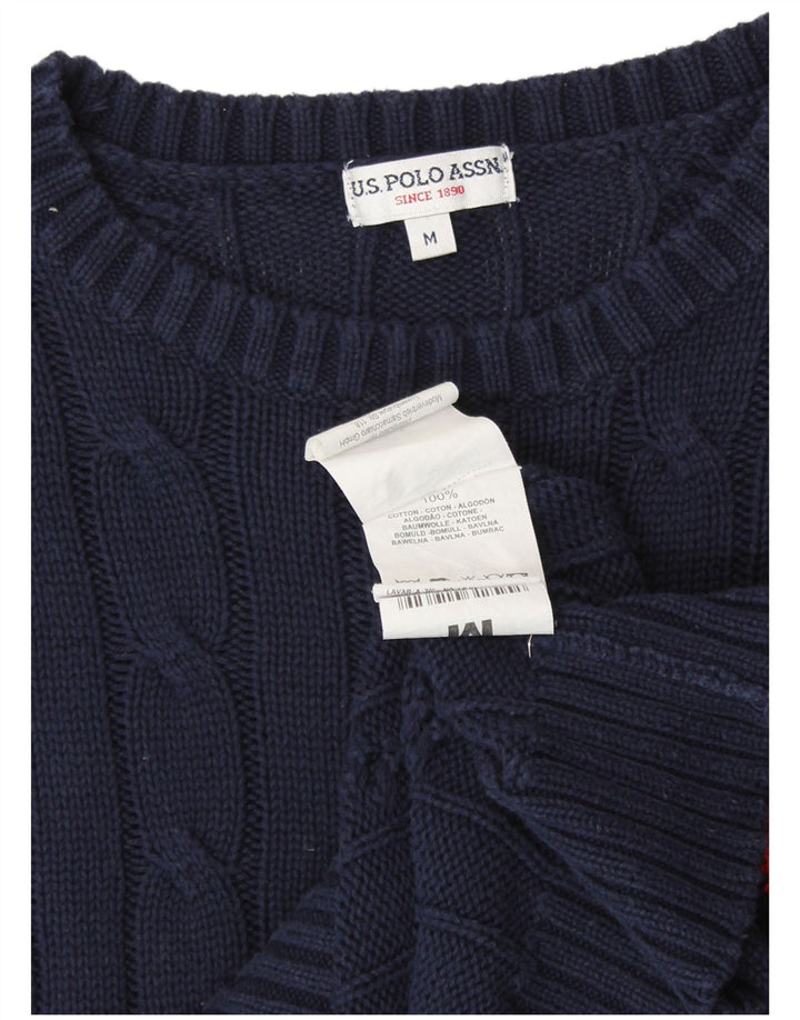 US POLO ASSN. Γυναικείο πουλόβερ με λαιμόκοψη UK 14 Medium Navy Blue
