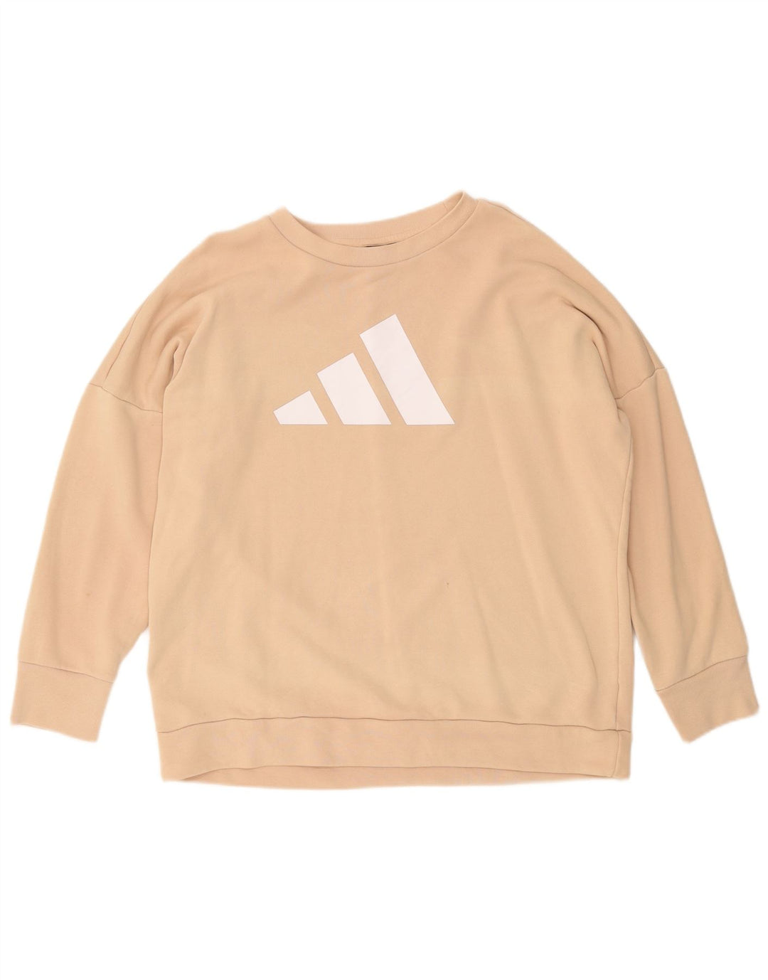 Adidas Γυναικεία γραφική μπλούζα μεγάλου μεγέθους Jumper UK 12/14 Medium Beige