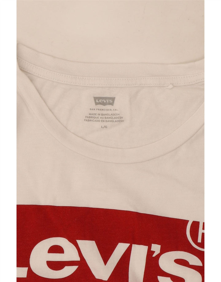 Γυναικείο γραφικό T-Shirt Levi's Top UK 16 Large White