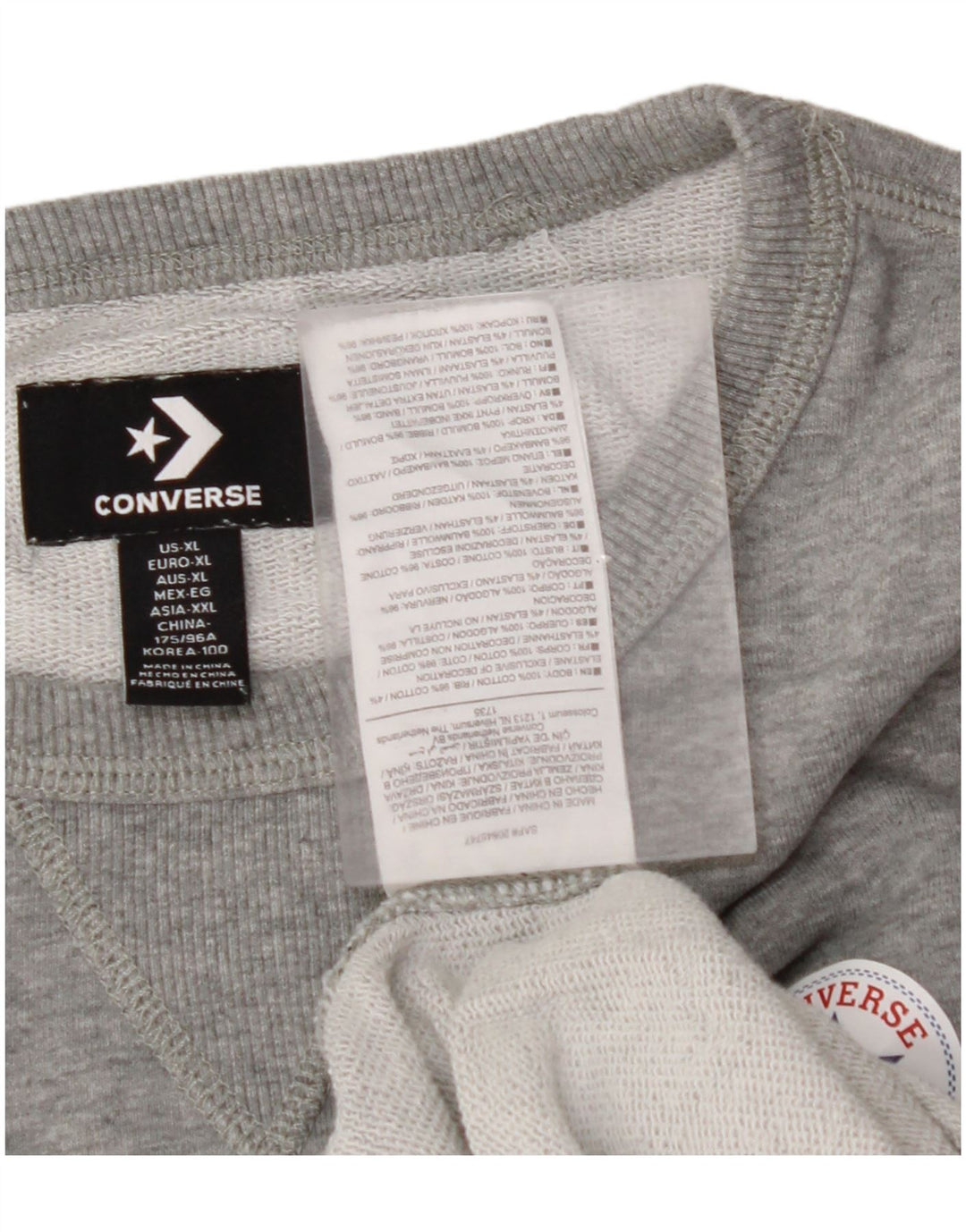 Γυναικείο φούτερ CONVERSE Jumper UK 18 XL Γκρι βαμβακερό