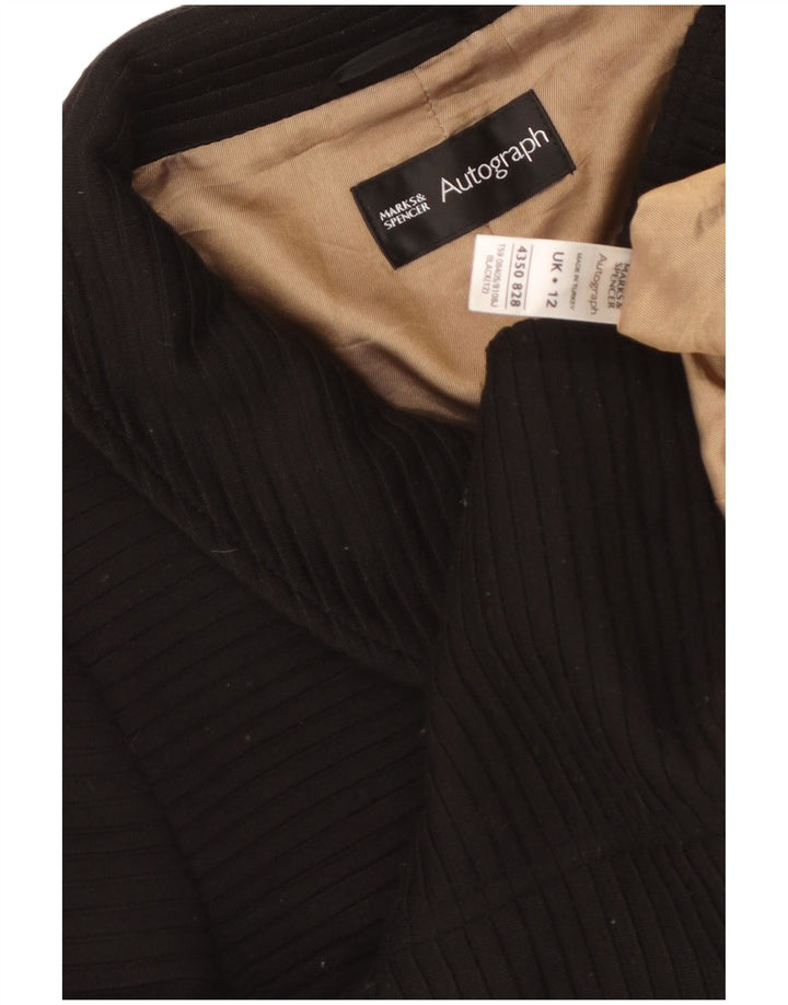 Marks & Spencer Γυναικείο Μπουφάν Blazer με 3/4 μανίκια UK 12 Medium Black