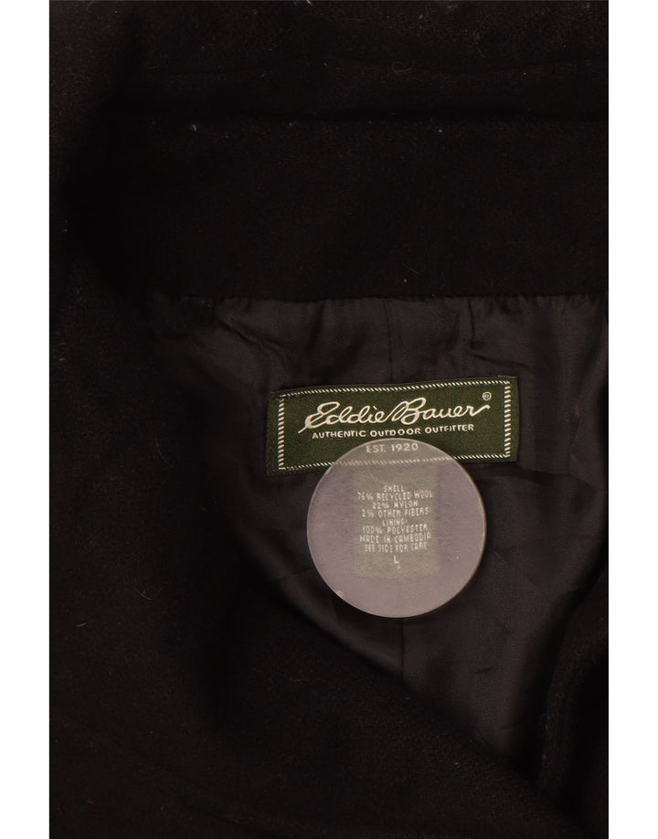 Γυναικείο παλτό μπιζελιού Eddie Bauer UK 16 Large Black Wool
