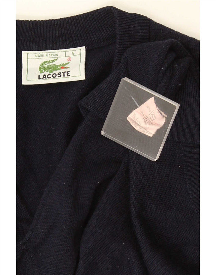 Ανδρικό πουλόβερ Lacoste με λαιμόκοψη με λαιμόκοψη μεγέθους 5 Μεγάλο μάλλινο Navy Blue