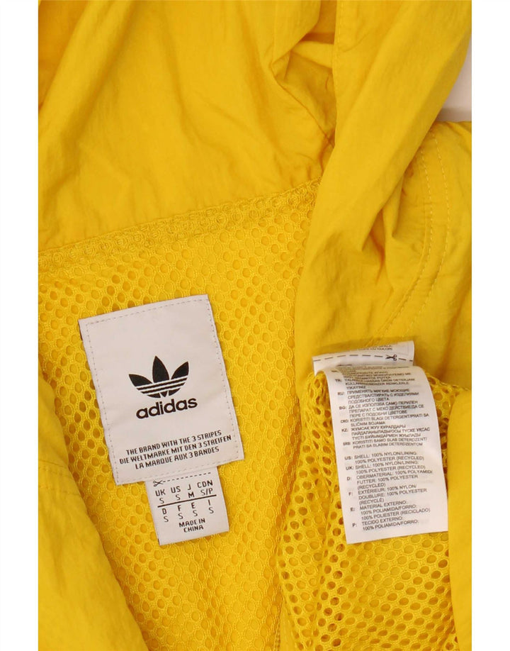 Ανδρικό μπουφάν βροχής με κουκούλα Adidas UK 36 Small Yellow Nylon