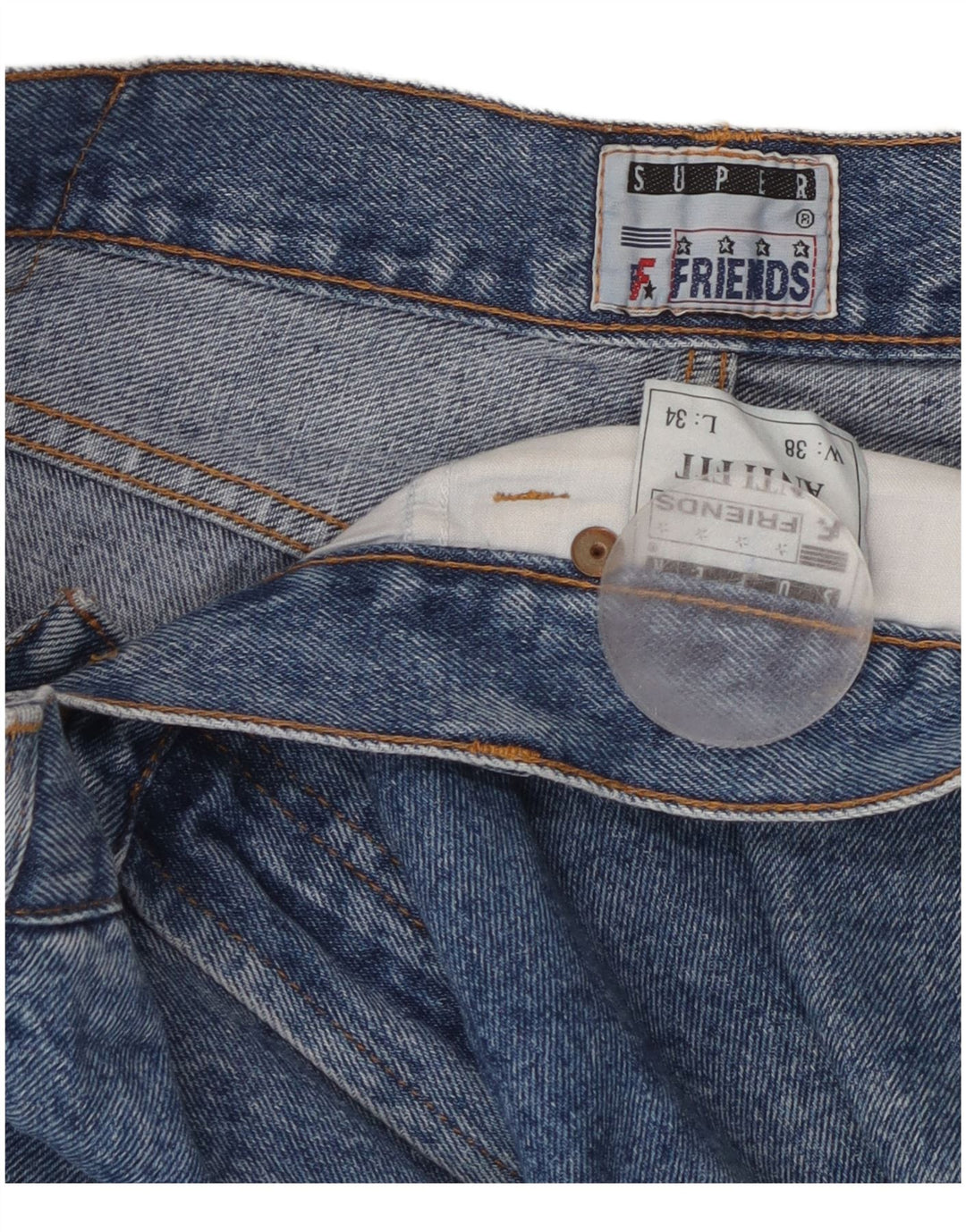 Vintage Ανδρικό ίσιο τζιν W38 L34 Μπλε βαμβακερό