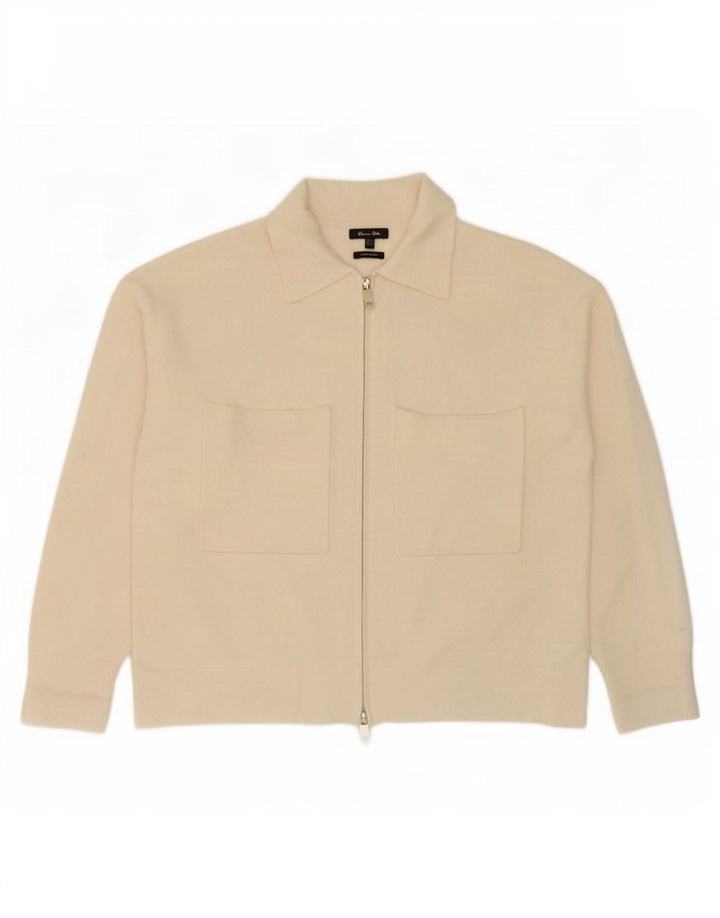 Massimo Dutti Γυναικείο πουλόβερ με ζακέτα μεγάλου μεγέθους UK 10 Small Off White