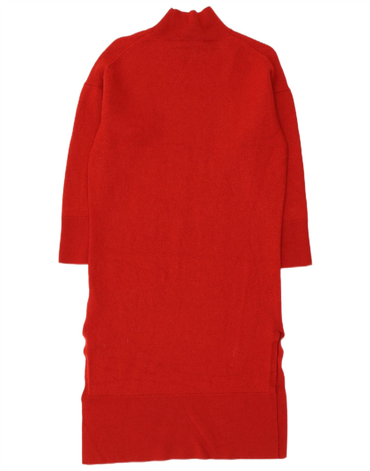 Γυναικείο μακρυμάνικο φόρεμα Cos UK 10 Small Red Wool