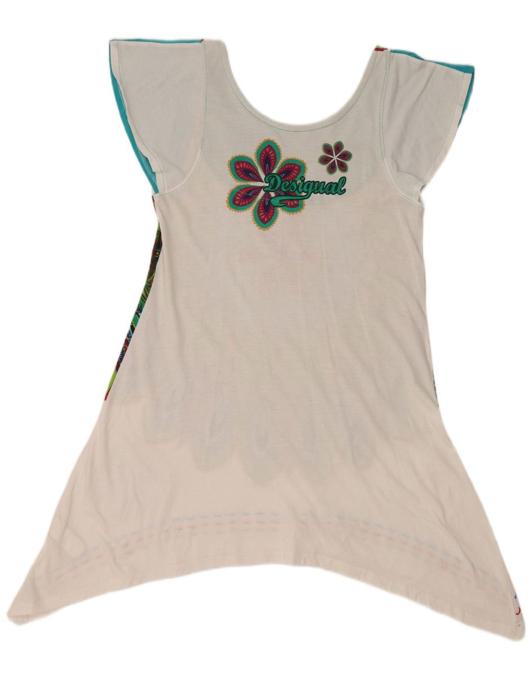 DESIGUAL Γυναικείο γραφικό ασύμμετρο τουνίκ τοπ UK 18 XL πολύχρωμο φλοράλ