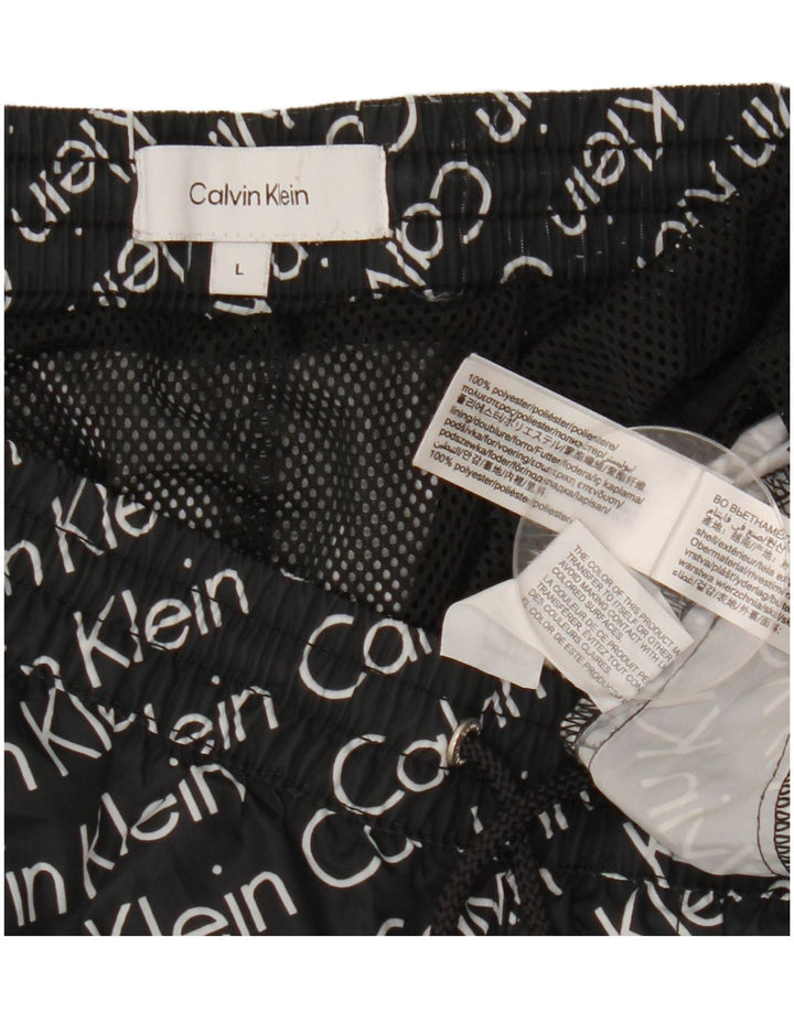 Calvin Klein Ανδρικό γραφικό σορτς κολύμβησης μεγάλο μαύρο πολυεστέρα