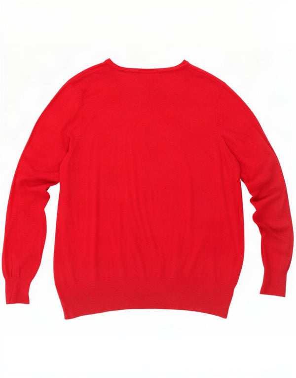 Marks & Spencer Γυναικεία ζακέτα πουλόβερ UK 22 3XL Red Viscose