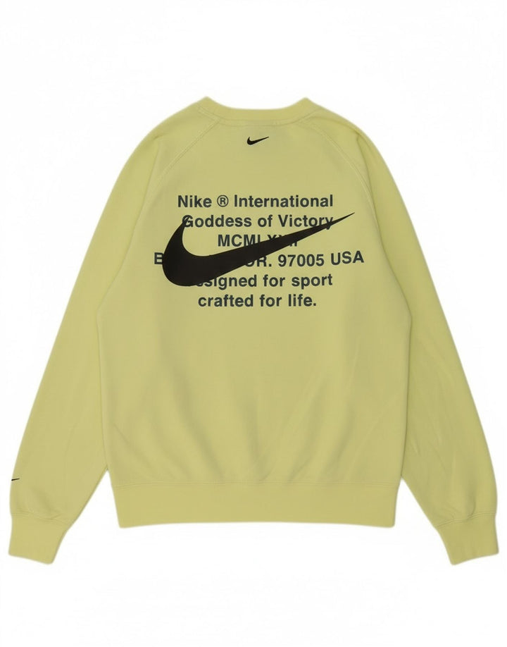 Ανδρικό γραφικό φούτερ Nike, μικρό κίτρινο βαμβακερό