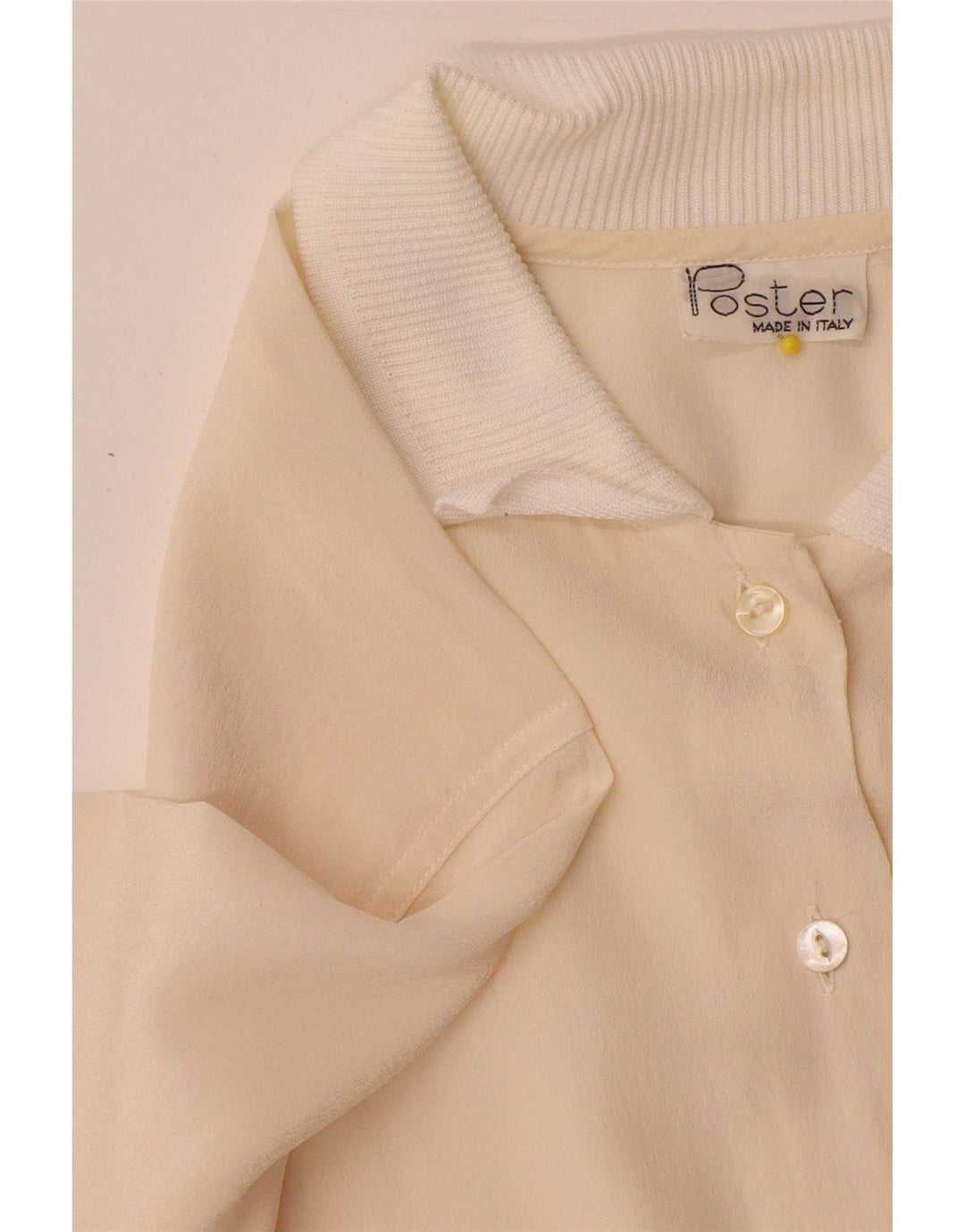 Vintage γυναικείο πουλόβερ πουκάμισο IT 44 Medium Off White Colourblock