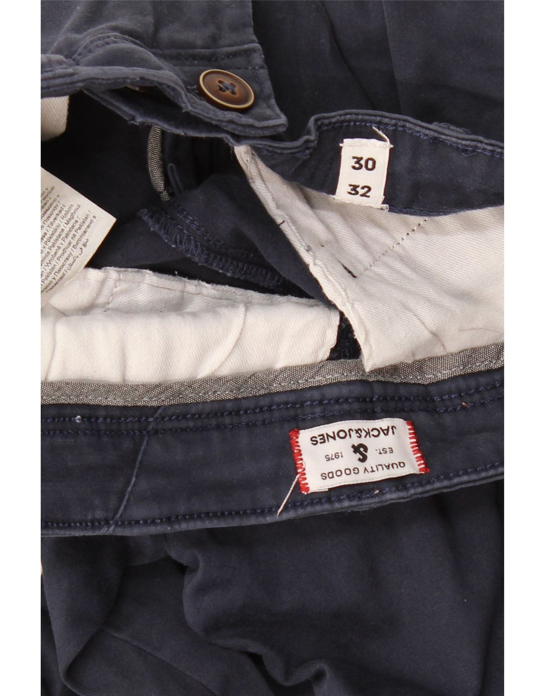 Ανδρικό παντελόνι Chino JACK & JONES W30 L32 Navy Blue Cotton