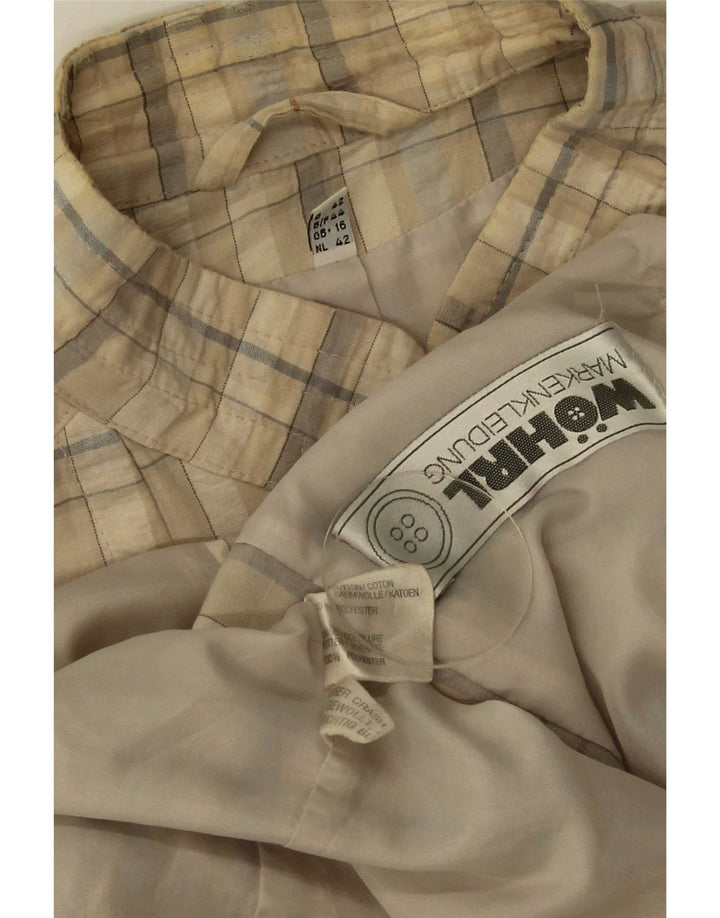 Wohrl Γυναικείο Bomber Jacket UK 16 Large Beige Check Cotton