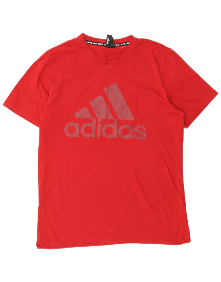 Ανδρικό γραφικό T-Shirt ADIDAS Top Μεσαίο κόκκινο βαμβακερό