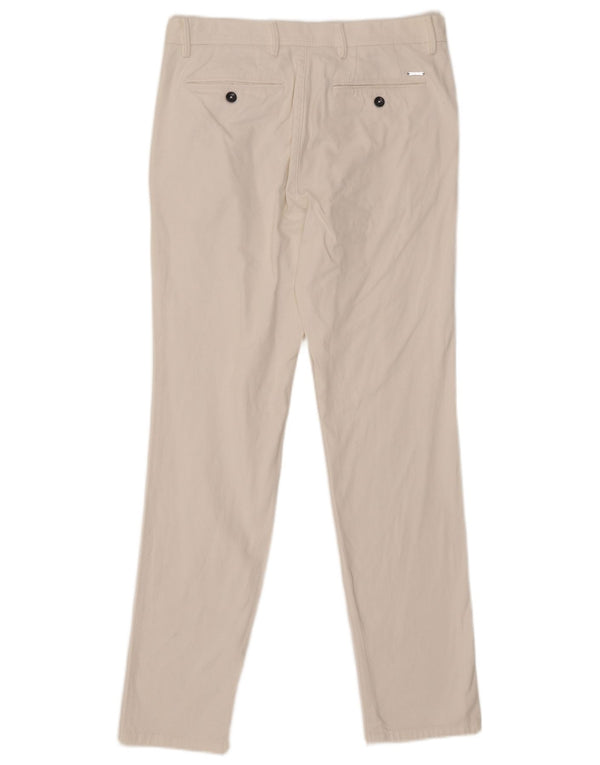 MASSIMO DUTTI Ανδρικό παντελόνι Chino με λεπτή εφαρμογή EU 42 Large W32 L31 Λευκό