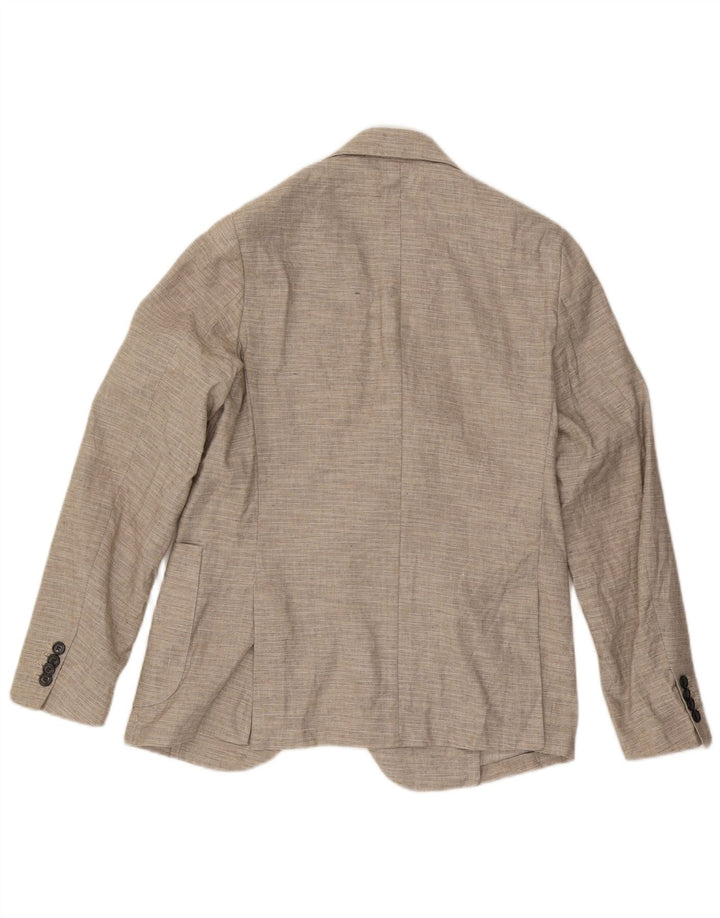 Libero Ανδρικό Μπουφάν Blazer με 2 Κουμπιά IT 48 Μεσαίο Μπεζ Λινό