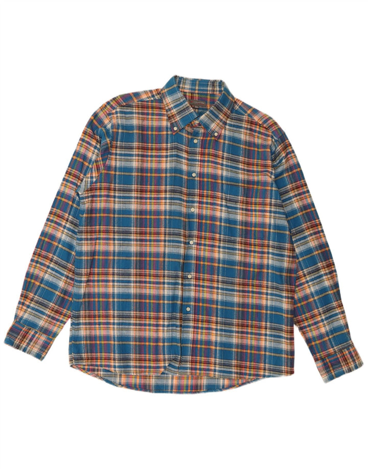 Evolution Ανδρικό Φανελένιο Πουκάμισο 2XL Μπλε καρό βαμβακερό