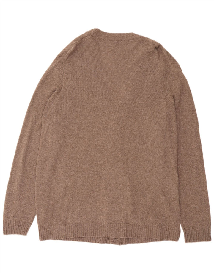 Ανδρικό πουλόβερ ζακέτα Marks & Spencer 2XL μαλλί με καστανό χρώμα