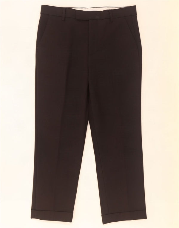 Zara Γυναικείο ίσιο παντελόνι EU 40 Medium W30 L27 Μαύρο βαμβακερό
