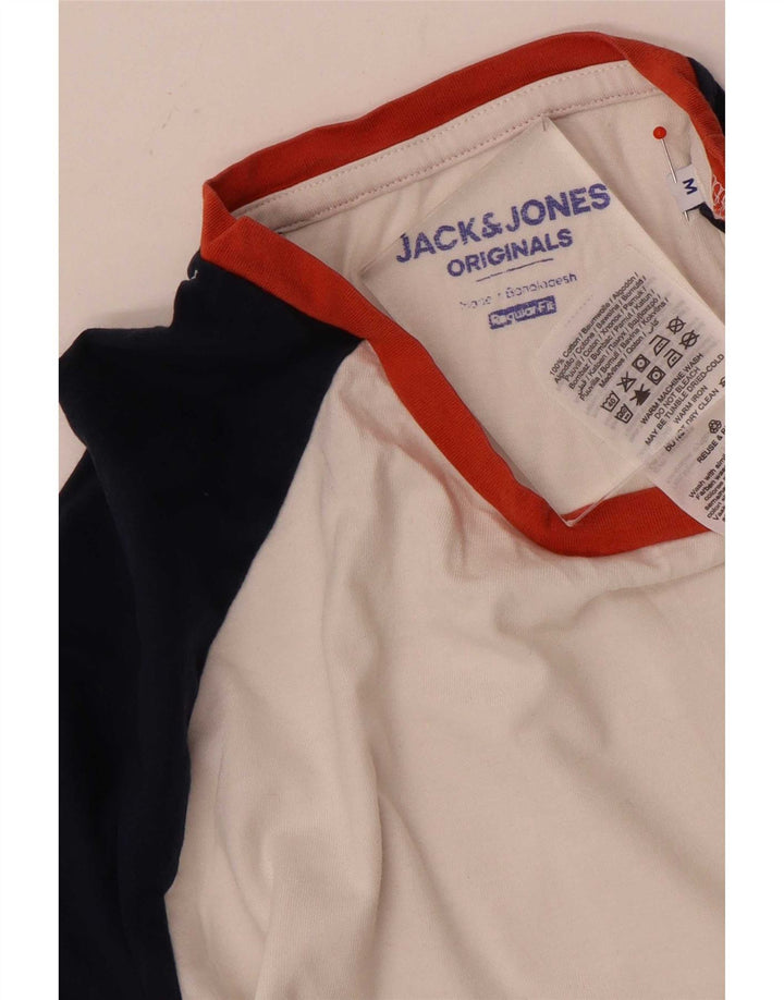Ανδρικό μπλουζάκι Jack & Jones με κανονική εφαρμογή, μακρυμάνικο μεσαίο λευκό χρώμα