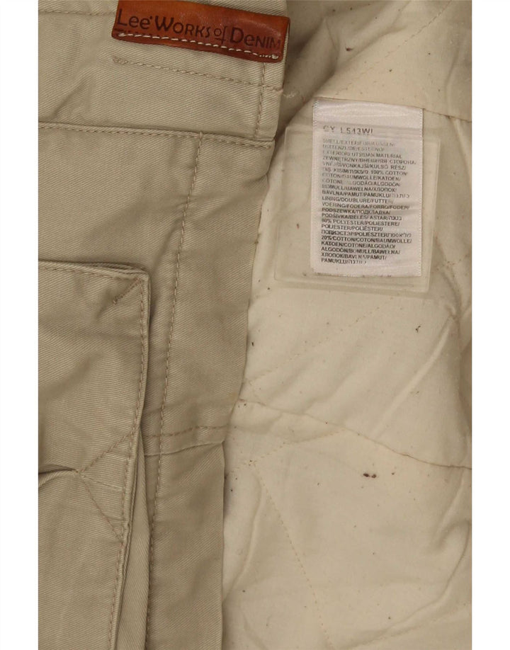 Lee Womens Utility Jacket UK 14 Medium Beige Βαμβακερό