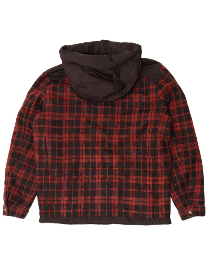 Zara Ανδρικό μπουφάν με κουκούλα με κουκούλα Utility UK 40 Large Black Check Polyester