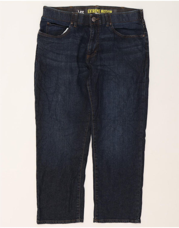 Lee Mens Extreme Motion Straight Jeans W36 L29 Navy Blue Cotton