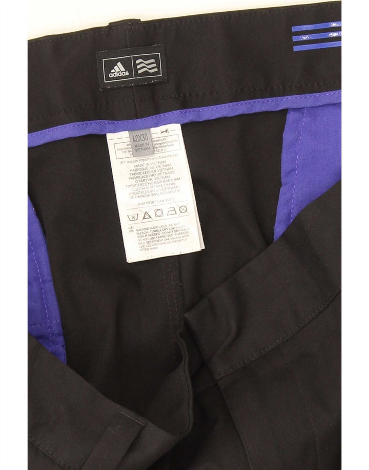 Ανδρικό ίσιο παντελόνι Adidas W40 L30 μαύρο πολυεστέρα