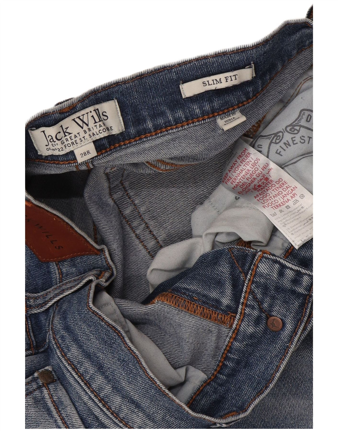 Jack Wills Ανδρικό Slim Jeans W28 L30 Blue Cotton