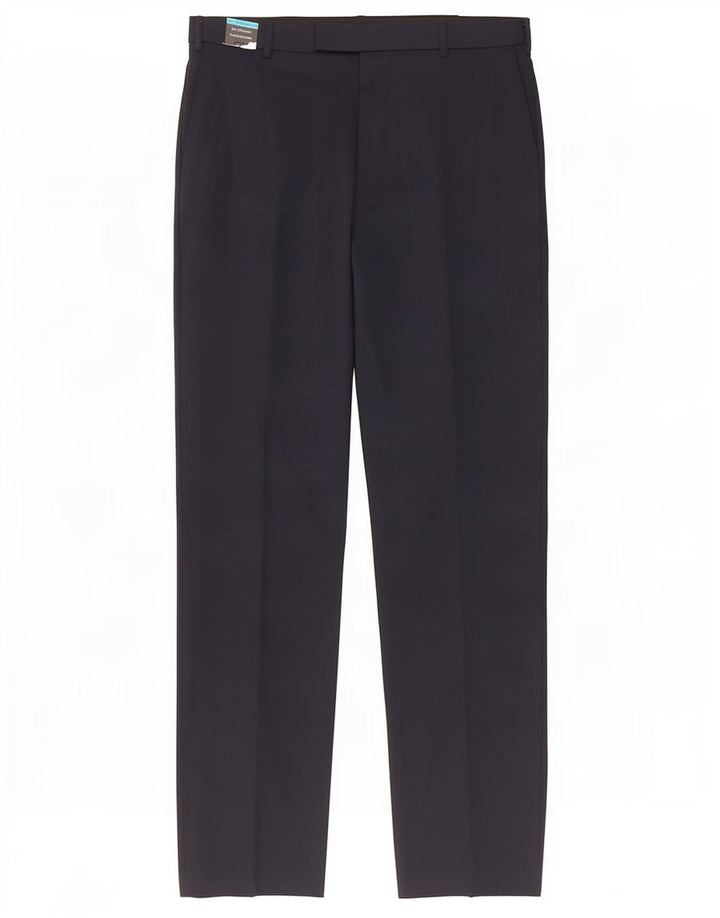 Ανδρικό παντελόνι κανονικό κοστούμι Marks & Spencer W34 L33 Navy Blue Wool